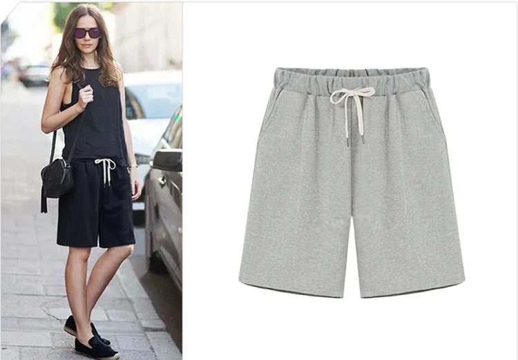 Shorts Women Summer Bermuda Shorts Large Size 7xl 8xl Loose Casual Sports Stretchy Cotton Straight Leg Breathable Sweatshorts