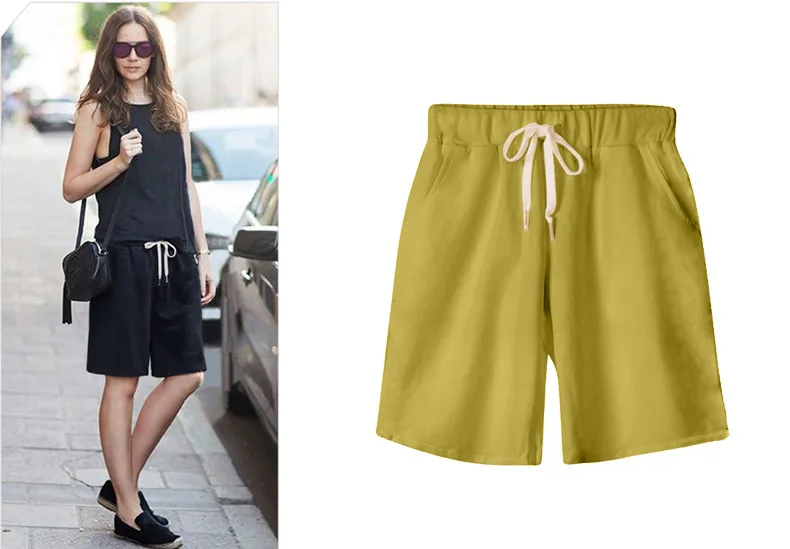 Shorts Women Summer Bermuda Shorts Large Size 7xl 8xl Loose Casual Sports Stretchy Cotton Straight Leg Breathable Sweatshorts