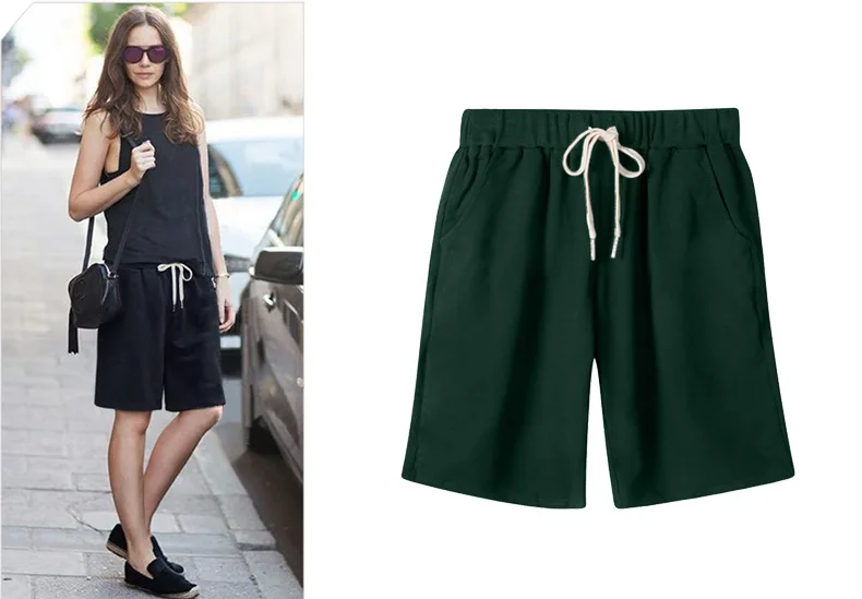 Shorts Women Summer Bermuda Shorts Large Size 7xl 8xl Loose Casual Sports Stretchy Cotton Straight Leg Breathable Sweatshorts