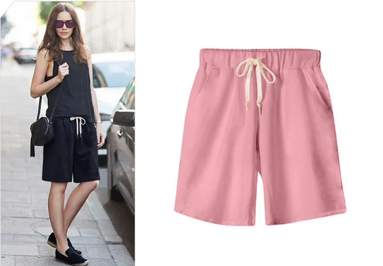 Shorts Women Summer Bermuda Shorts Large Size 7xl 8xl Loose Casual Sports Stretchy Cotton Straight Leg Breathable Sweatshorts