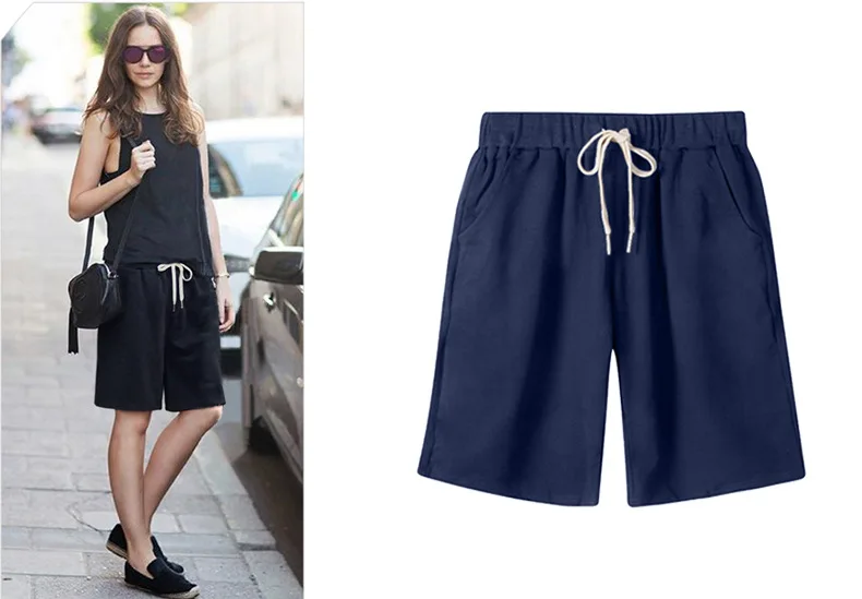 Shorts Women Summer Bermuda Shorts Large Size 7xl 8xl Loose Casual Sports Stretchy Cotton Straight Leg Breathable Sweatshorts