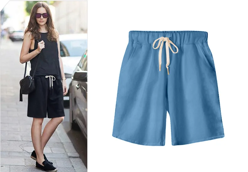 Shorts Women Summer Bermuda Shorts Large Size 7xl 8xl Loose Casual Sports Stretchy Cotton Straight Leg Breathable Sweatshorts