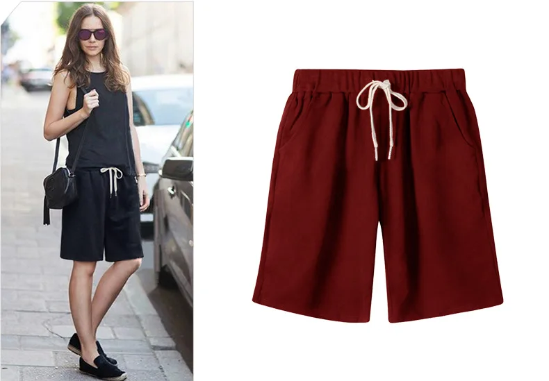 Shorts Women Summer Bermuda Shorts Large Size 7xl 8xl Loose Casual Sports Stretchy Cotton Straight Leg Breathable Sweatshorts