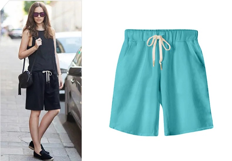 Shorts Women Summer Bermuda Shorts Large Size 7xl 8xl Loose Casual Sports Stretchy Cotton Straight Leg Breathable Sweatshorts