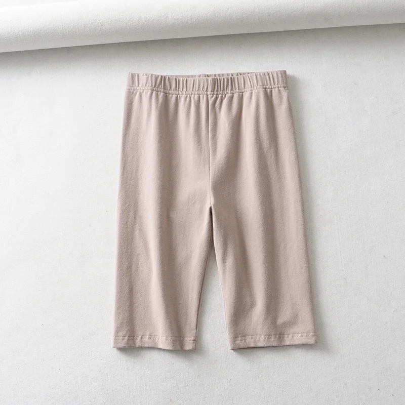 sexy women high waist elastic pure color slim Knee-Length biker shorts female