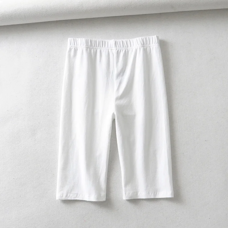 sexy women high waist elastic pure color slim Knee-Length biker shorts female