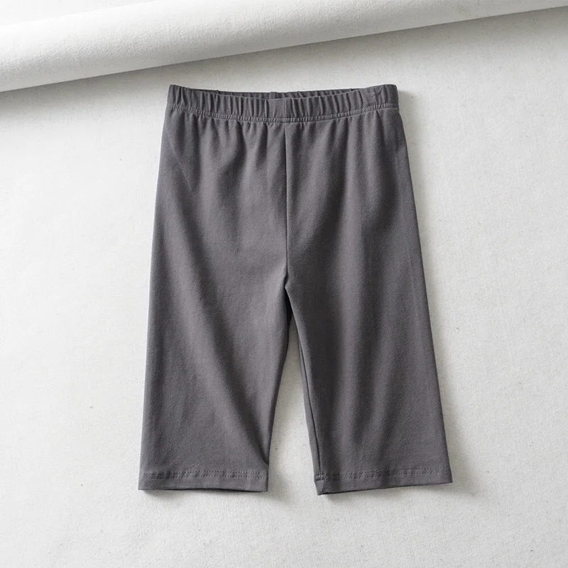 sexy women high waist elastic pure color slim Knee-Length biker shorts female
