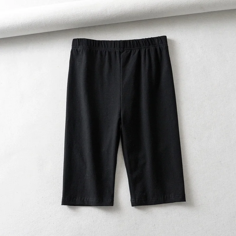 sexy women high waist elastic pure color slim Knee-Length biker shorts female