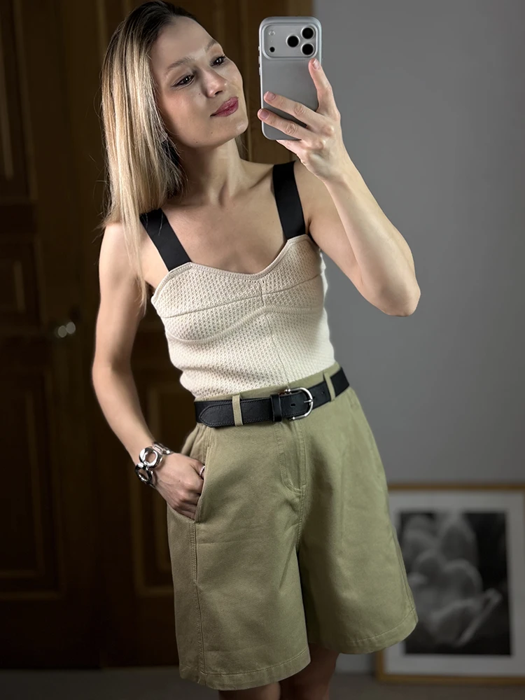 KarSaNy Beige Summer Shorts For Women Casual Loose A Linen Wide Leg Short Pants Elegant Women's Lyocell Shorts Bermuda Navy Blue