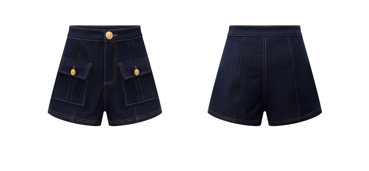 Y2k American Dark Blue High Waist Denim Shorts For Women 2026 Spring And Summer Fashion Hip-Hop Gothic Casual Slim Shorts