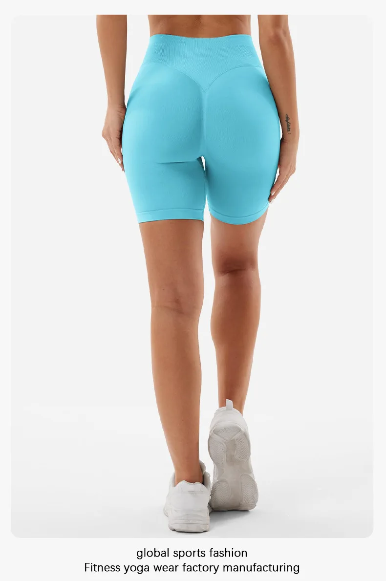 Summer High Waisted Yoga Shorts Fashionable and Sexy Running Fitness Pants Solid Color Yoga Leggings