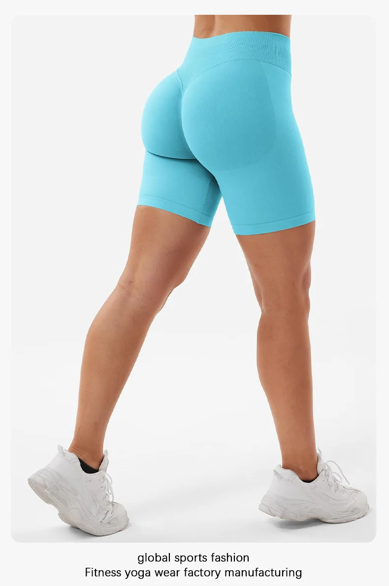 Summer High Waisted Yoga Shorts Fashionable and Sexy Running Fitness Pants Solid Color Yoga Leggings