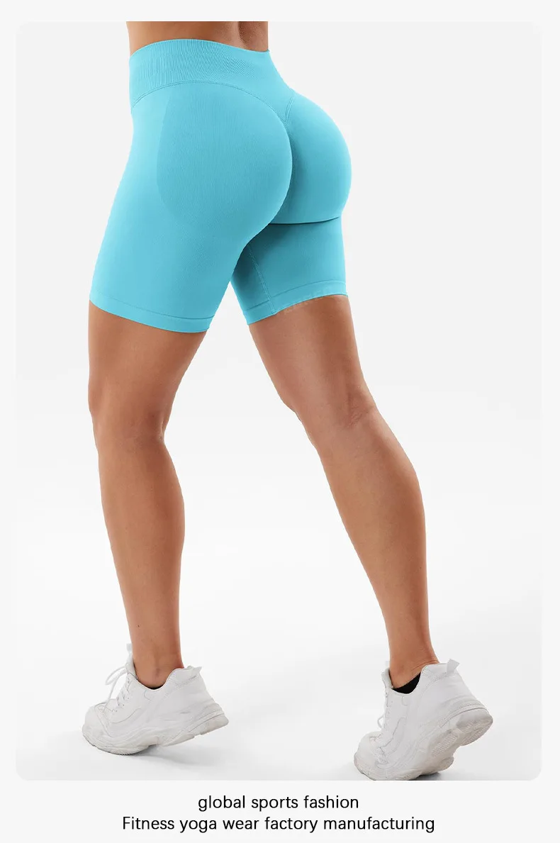 Summer High Waisted Yoga Shorts Fashionable and Sexy Running Fitness Pants Solid Color Yoga Leggings