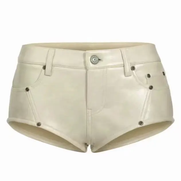 Spice Girls Low-waisted Pu Leather Super Shorts Women 2026 New Slim-fitting Y2k Shorts Hip-wrapped Hot Pants