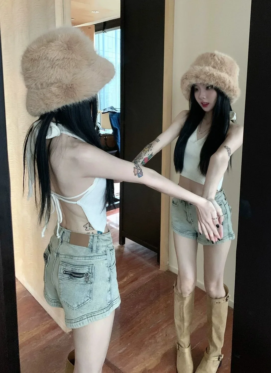 Summer Denim Shorts for Women High Waisted Stretch Jeans Shorts Sexy A-line Fashion Hip Hop Wide Leg Pants Vintage Colors S-2XL