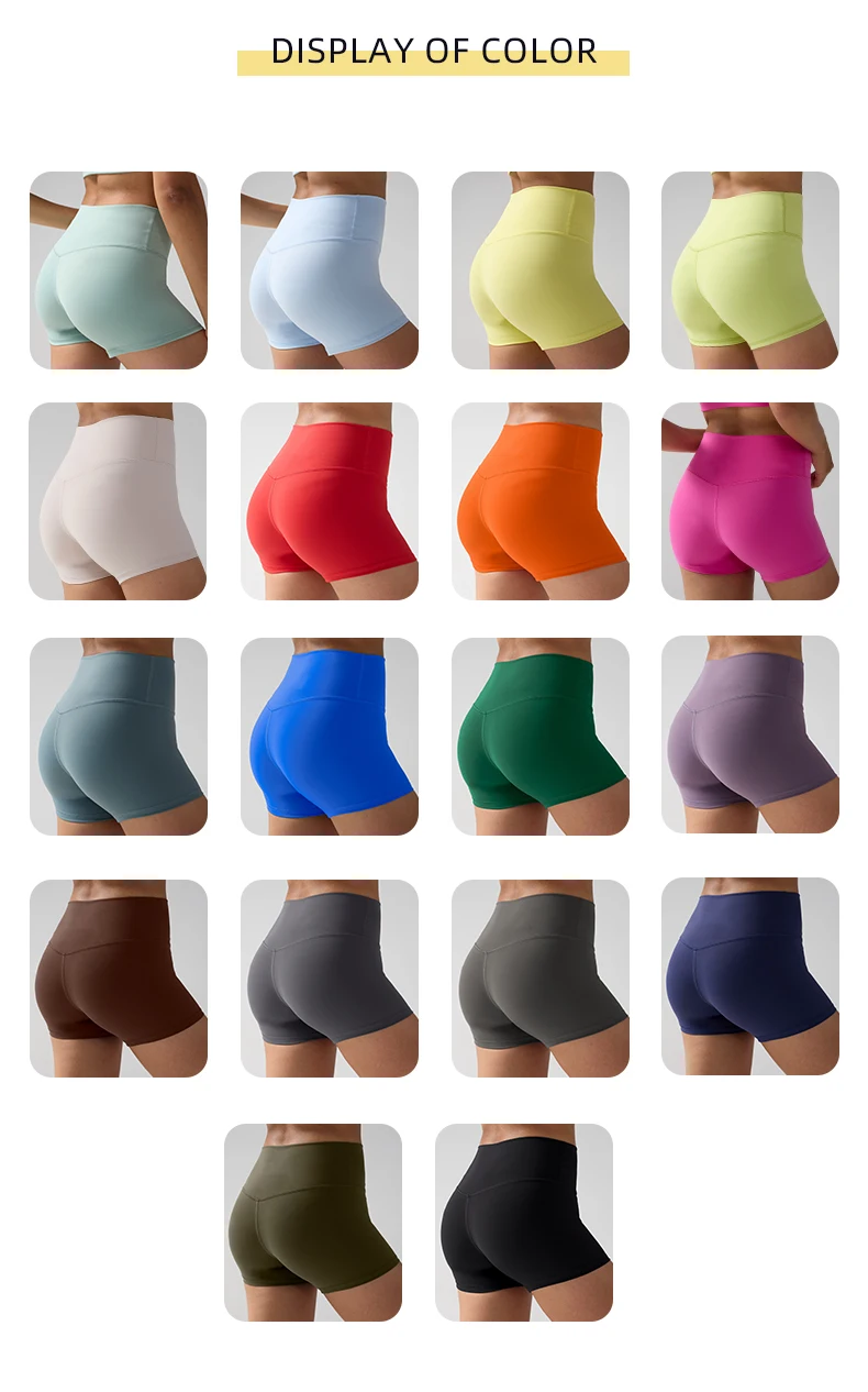 Solid Color Women Fitness Sport Yoga Short Running Cycling Women's Leggings Quick Dry Breathable High-Waisted Yoga Shorts