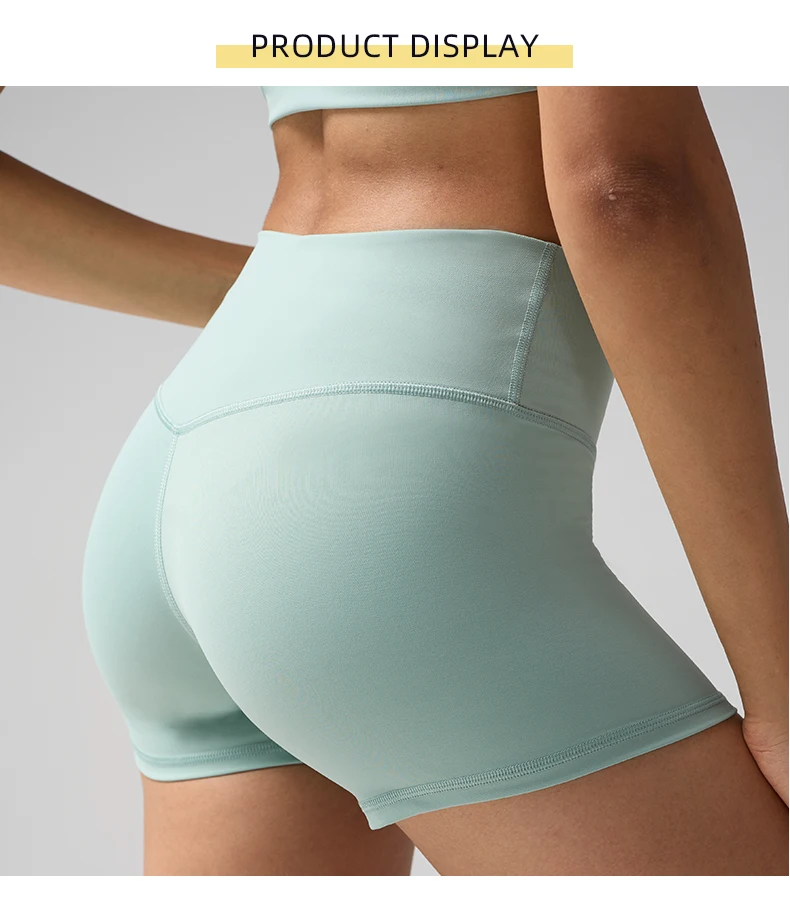 Solid Color Women Fitness Sport Yoga Short Running Cycling Women's Leggings Quick Dry Breathable High-Waisted Yoga Shorts