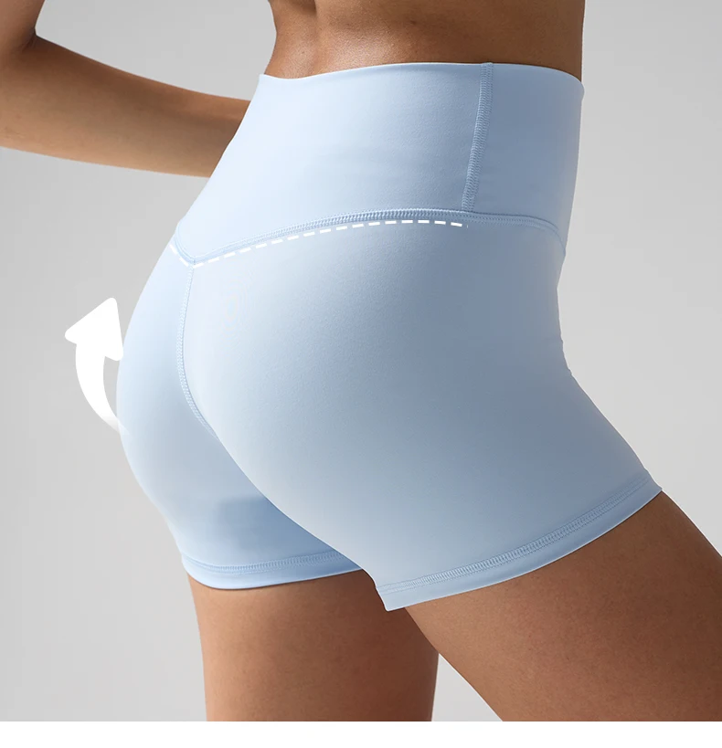 Solid Color Women Fitness Sport Yoga Short Running Cycling Women's Leggings Quick Dry Breathable High-Waisted Yoga Shorts