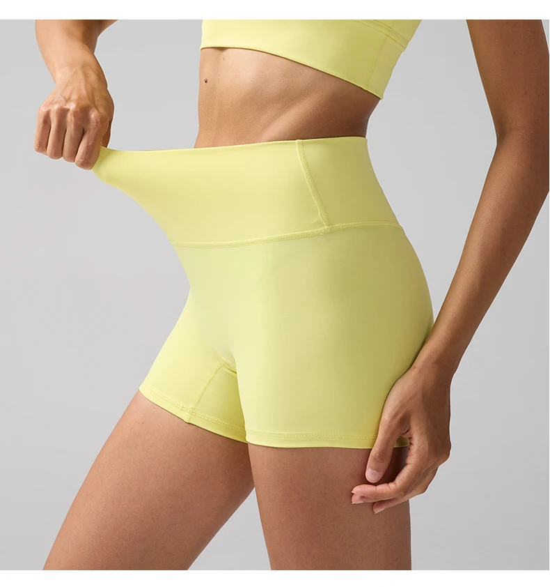 Solid Color Women Fitness Sport Yoga Short Running Cycling Women's Leggings Quick Dry Breathable High-Waisted Yoga Shorts