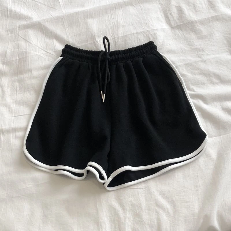 Women Striped Casual Shorts Korean Harajuku Loose All Match Sports Shorts Summer Fashion Simple Yoga Thin Mini Shorts Female