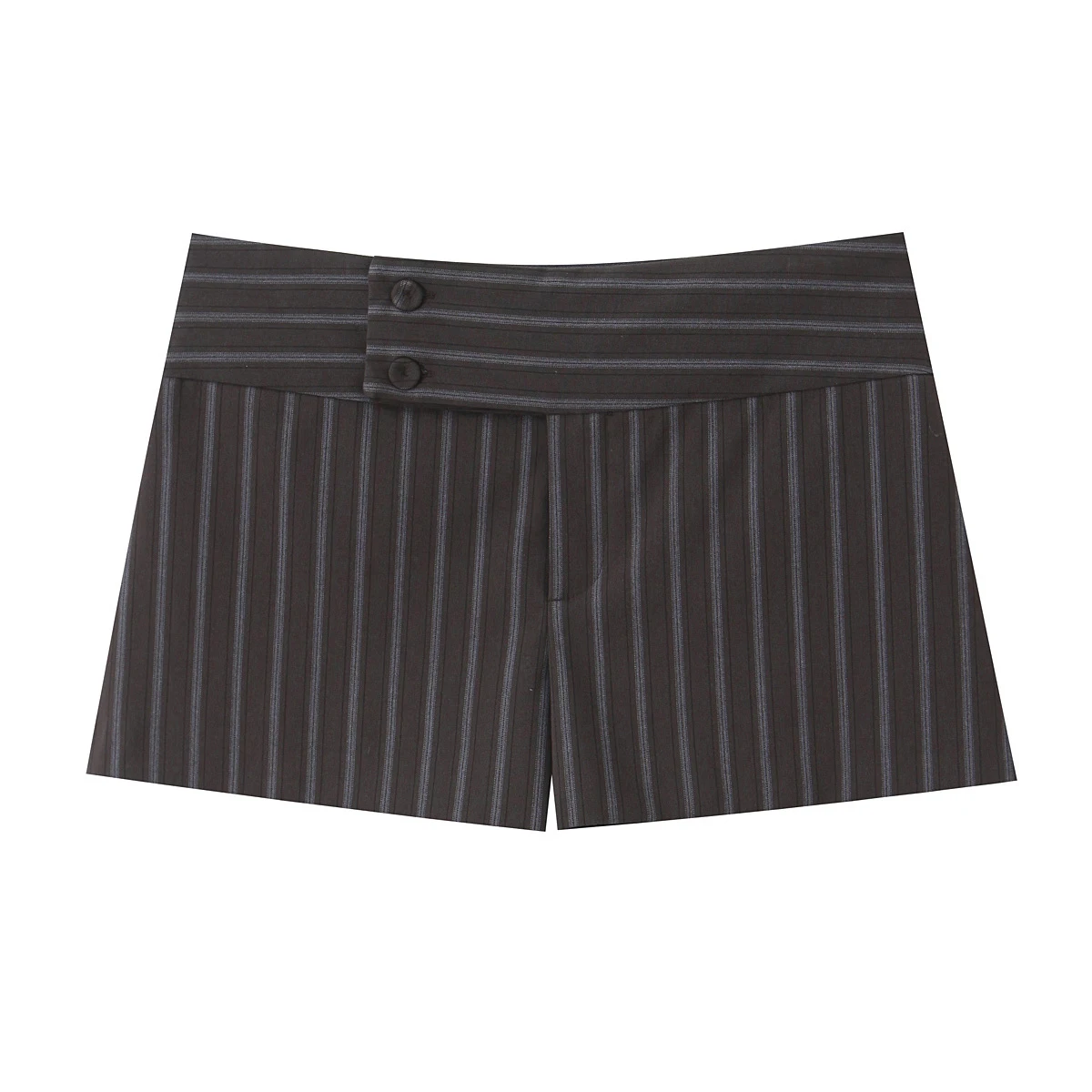 European and American style spring fashion temperament simple striped low waist wide waist shorts