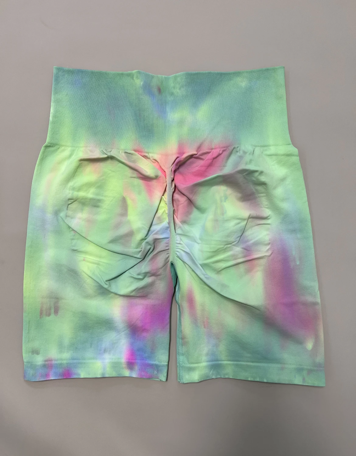 Women Tie Dye Gym Yoga Biker Shorts High Waist Seamless Legging Fitness Sports Leggins Elastic Pants Training Workout Tights