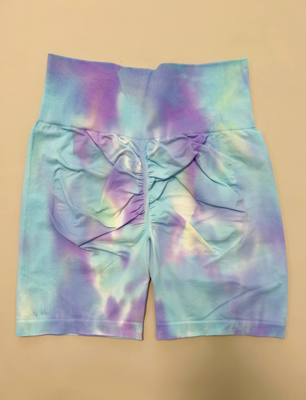 Women Tie Dye Gym Yoga Biker Shorts High Waist Seamless Legging Fitness Sports Leggins Elastic Pants Training Workout Tights