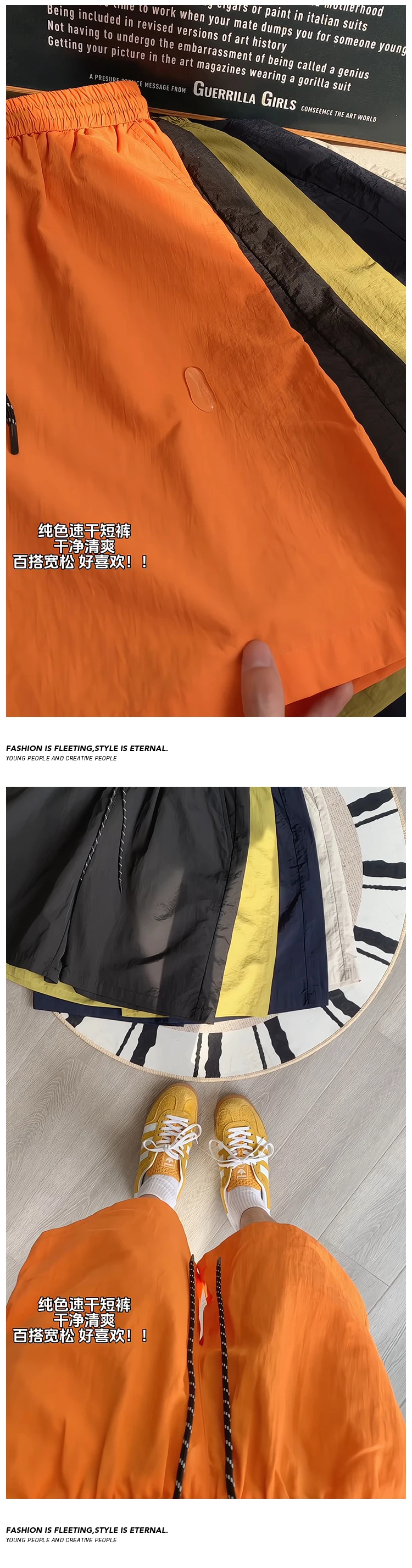 Loose Short-Length Pants Women's Summer Beach K-sle Shorts Quick-Drng Shorts Candy Color Loose Thin Sports Shorts Tide
