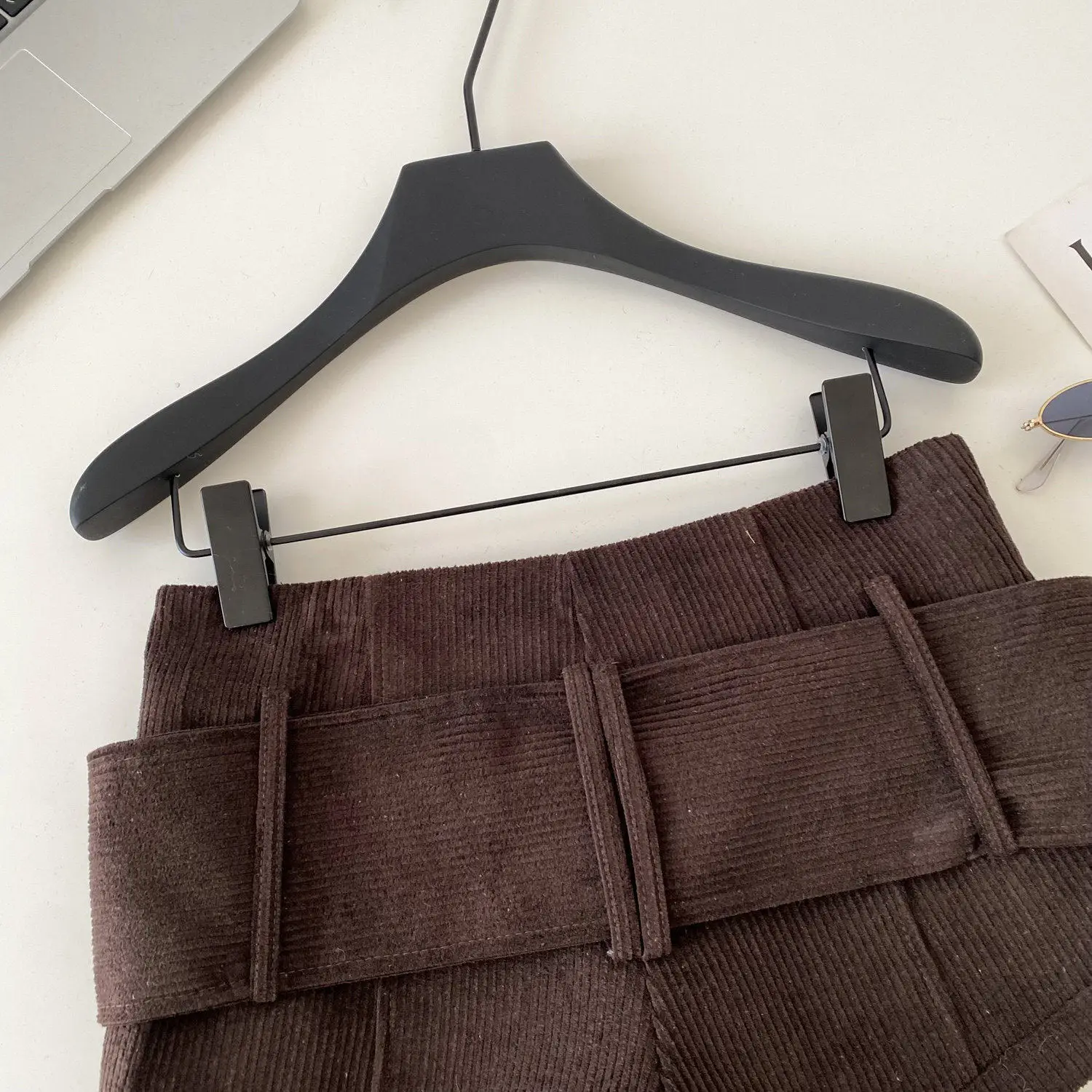 American Retro Corduroy Shorts Women Button Sashes Design Autumn Low Waist Sensual Streetwear Hot Girl Mini Shorts