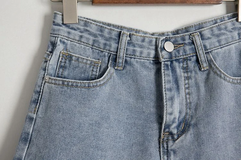 Hole Denim Shorts Women Korean Fashion High Waist Short Jeans Female Summer Slim Streetwear Irregular Wide Leg Shorts Ladies New