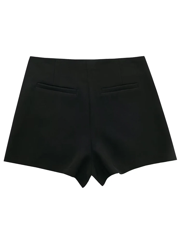 Willshela Women Fashion Solid Side Zipper Skirts Shorts Vintage High Waist Female Chic Lady Shorts