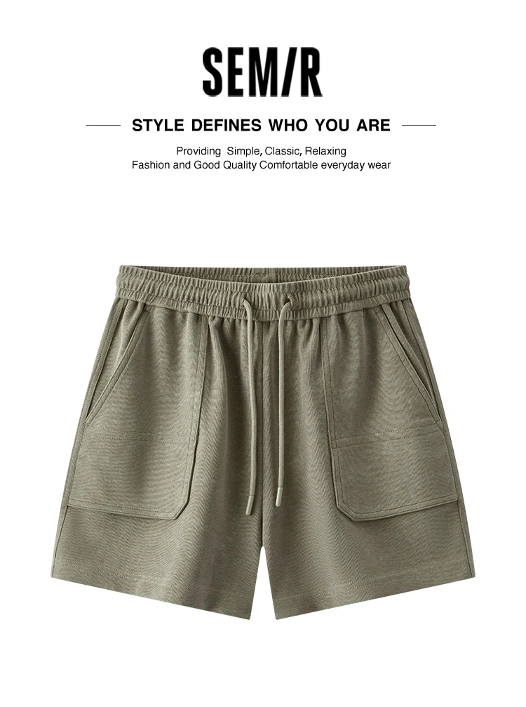 Semir Womens Shorts 2026 Elastic Waist Knitted Straight Loose Sports Style Casual Fashion