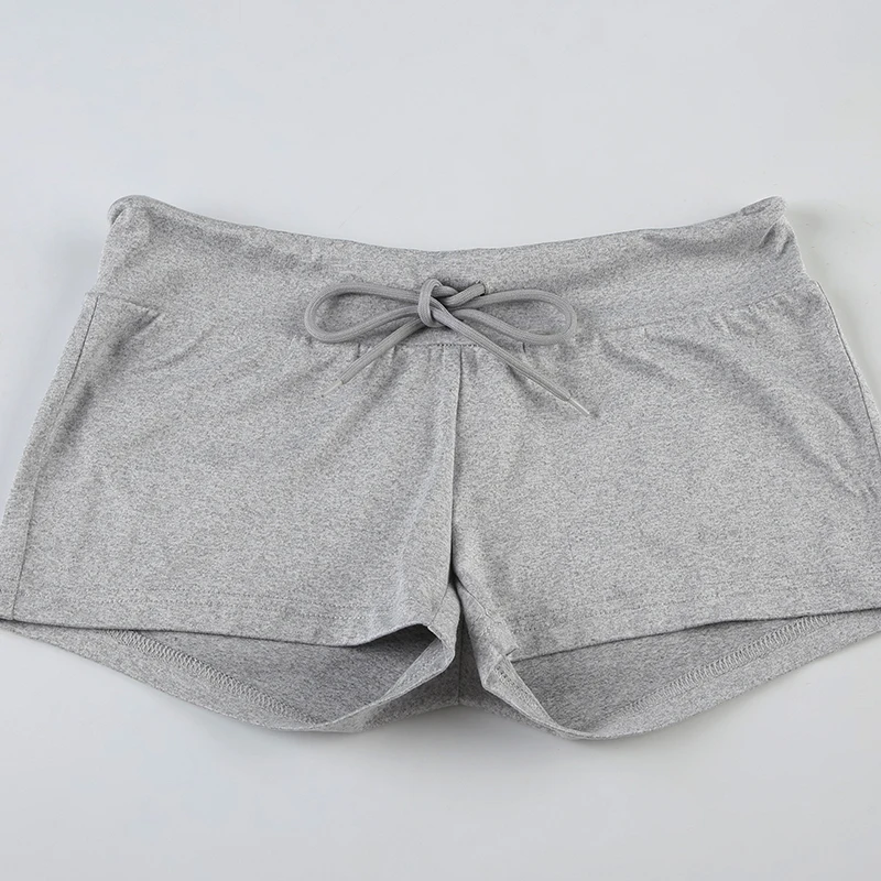 Vintage Y2K Harajuku Shorts Women Low Rise Lace Up Skinny Bottoms Solid Slim Fitting Streetwear Ladies Shorts