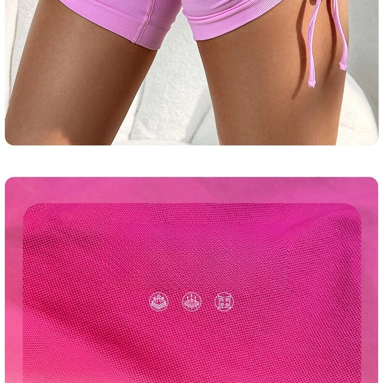 Yoga Gradient Shorts Women High Waist Leggings Seamless Sexy Hip Liftting Shorts Gym Workout Running Skinny Drawstring Shorts