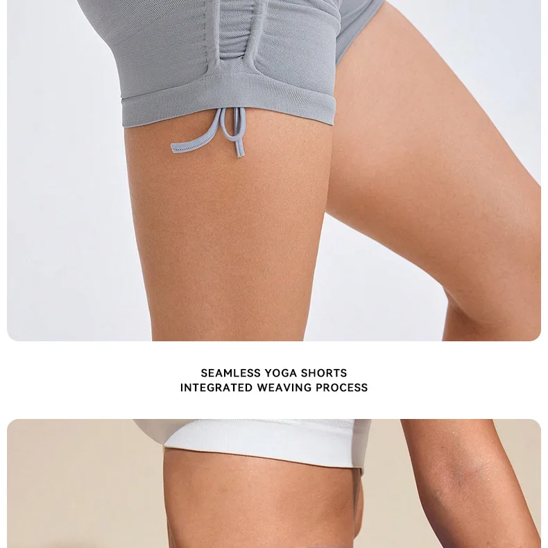 Yoga Gradient Shorts Women High Waist Leggings Seamless Sexy Hip Liftting Shorts Gym Workout Running Skinny Drawstring Shorts