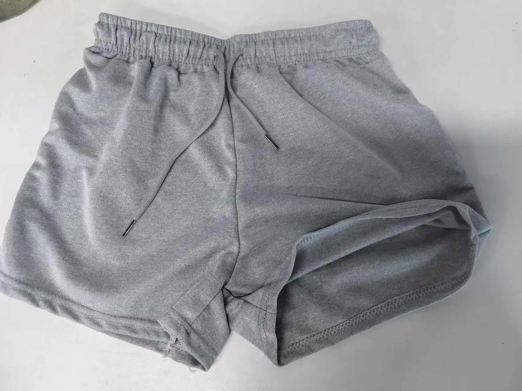 Summer Elastic High Waist Casual Sports Shorts Female Solid Color Loose Beach Hot Short Pants Black/Grey Straight Shorts Pants