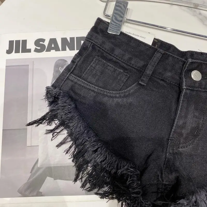 Denim Shorts Women High Street Hotsweet Casual Low Waist Raw Edges Holes A-line Korean Style Y2k Spicy Girls Summer Shorts