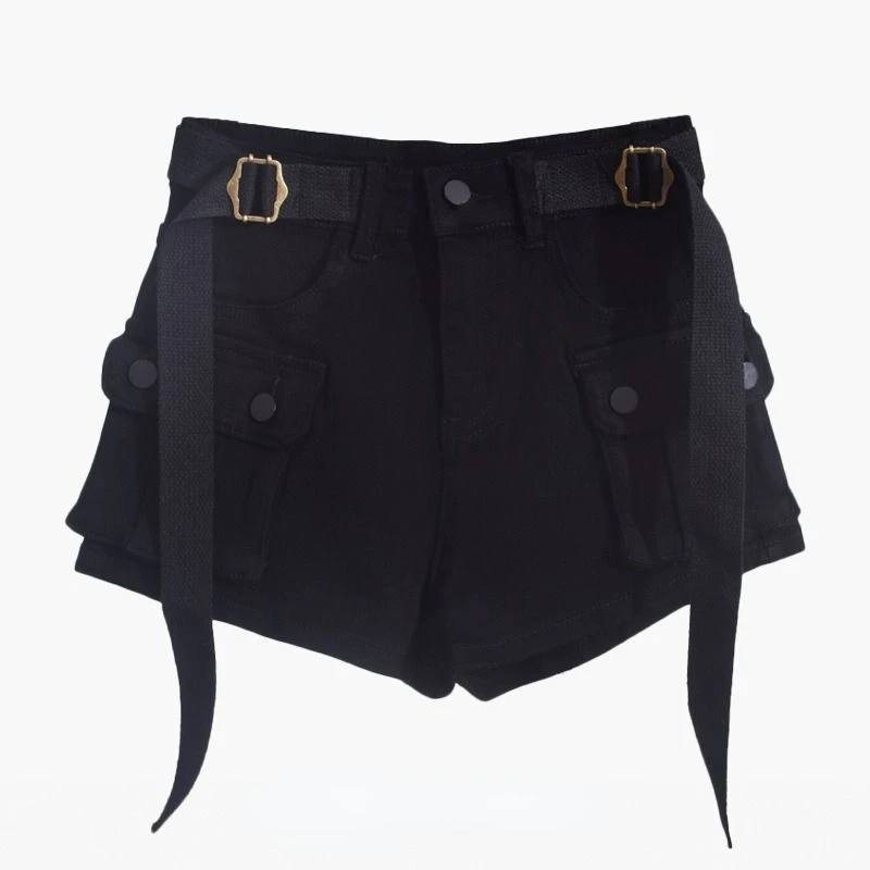 Women's Cargo Pants Denim Shorts 2025 New Botttoms High Waist Casual Summer Y2k Short Fashion Pantalones Cortos De Mujer 49B671