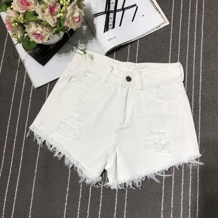 New High Waist Tassel Broken Denim Shorts Female 2026 Summer Korean Version Raw Edge Wide Leg Loose Plus Size Jean Shorts Women