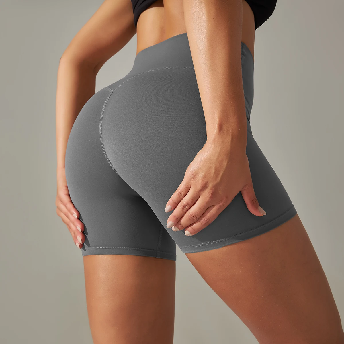 Women Yoga Legging Shorts Quick Drying Cycling Workout Gym Shorts Squat Proof High Waist Fitness Tight Shorts Sports Short