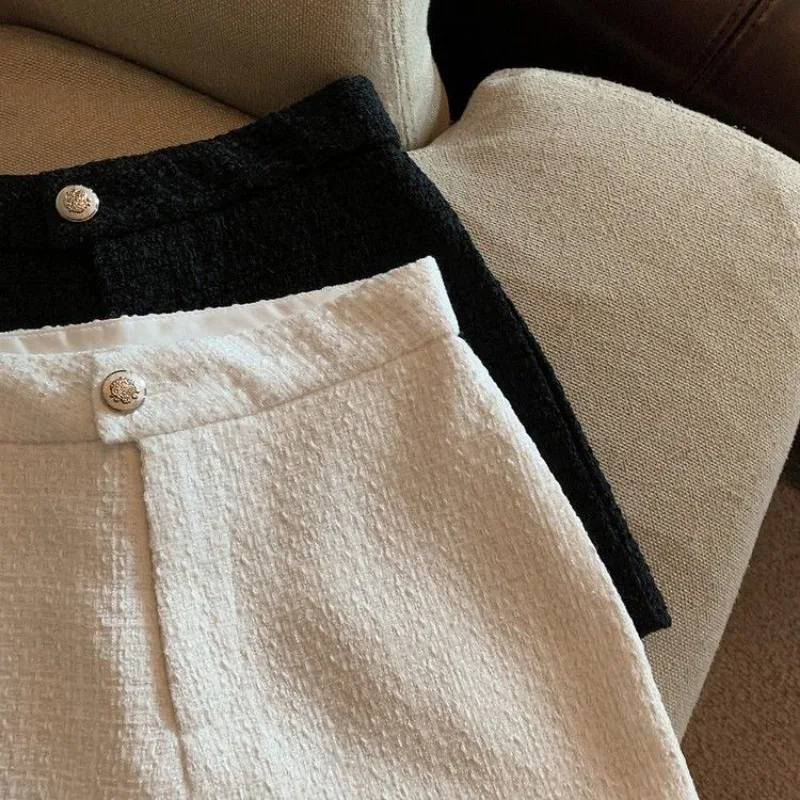 OCEANLOVE Autumn Winter Women Shorts Solid High Waist Korean Fashion Pantalones Cortos Wide Leg Vintage Ropa De Mujer