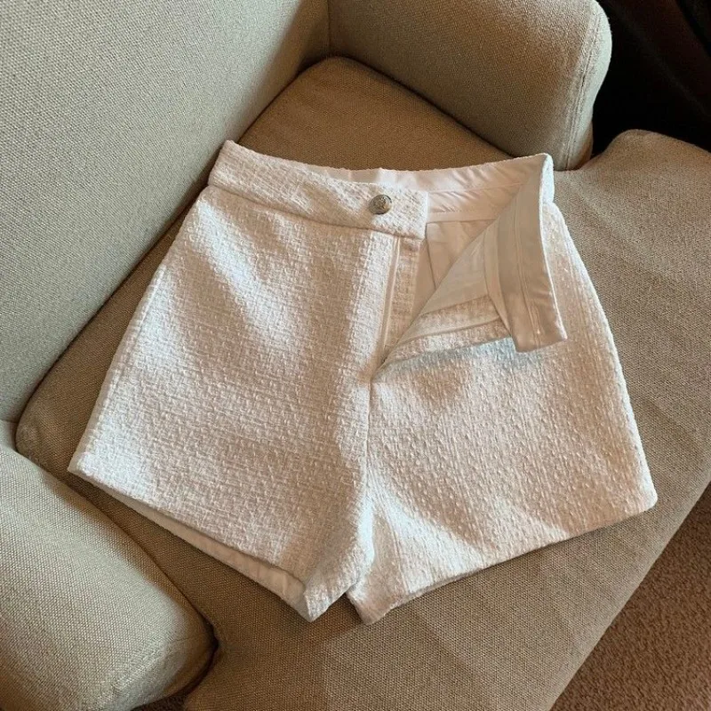 OCEANLOVE Autumn Winter Women Shorts Solid High Waist Korean Fashion Pantalones Cortos Wide Leg Vintage Ropa De Mujer