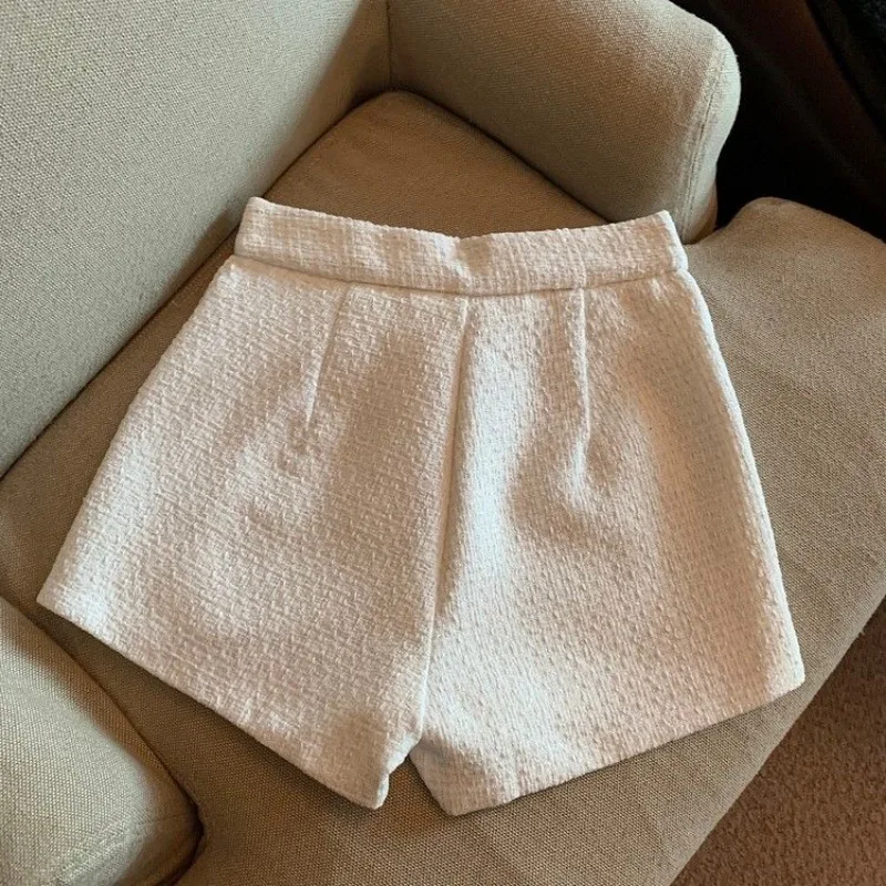 OCEANLOVE Autumn Winter Women Shorts Solid High Waist Korean Fashion Pantalones Cortos Wide Leg Vintage Ropa De Mujer