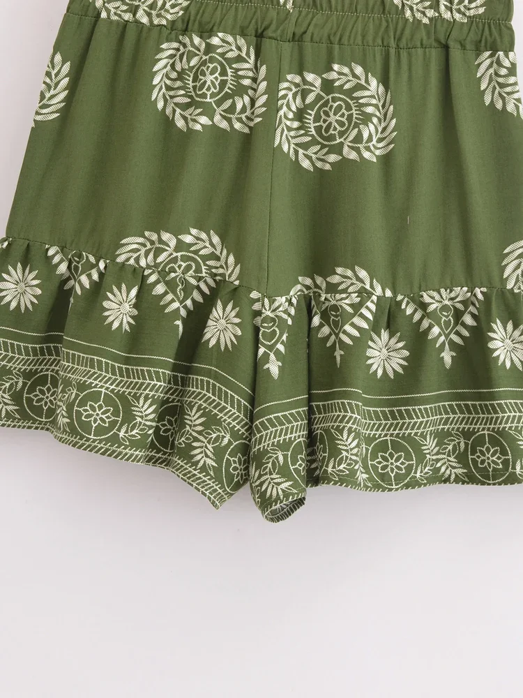 Boho Queens Women 2025 Wild Floral Print Summer Bohemian Short Pants with Pockets Lady Beach Rayon Holiday Boho Shorts