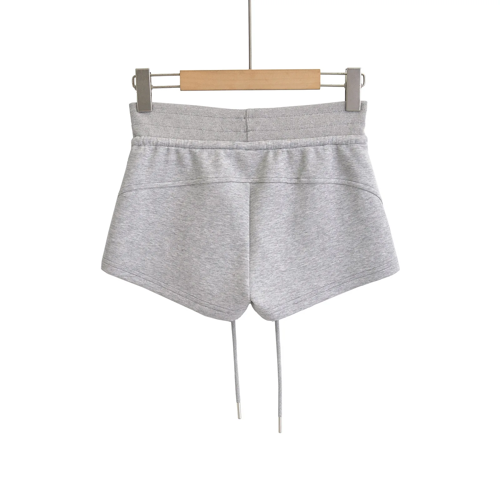 Korean Fashion Black Mini Shorts For Woman Summer Clothes 2025 Low Rise Shorts Knitted Shorts Low Waist Buttoms With Drawstrings