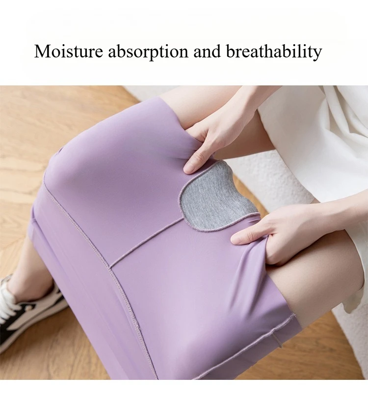 Big Size High Waist Skirt Women Stretchy Slim Shorts Prevent Light Leakage Workout Cycling Quick Dry Pleated Skirt Summer
