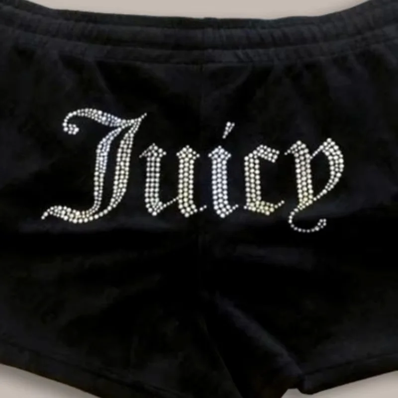 Retro fashion Gothic breathable casual tight pants, low waisted women's shorts, summer hot brick decoration