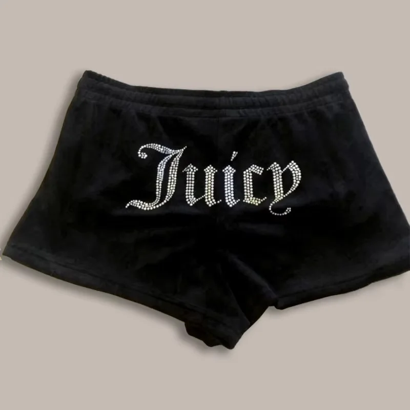 Retro fashion Gothic breathable casual tight pants, low waisted women's shorts, summer hot brick decoration