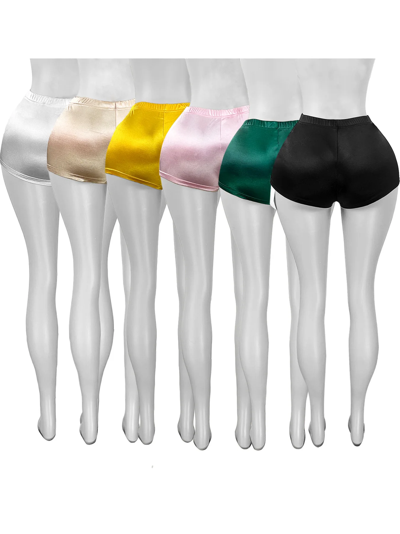 FAGADOER Y2k Sexy Bodycon Shorts for Woman Solid Color High Waist Elasticity Shorts Female Streetwear Bottoms 2025 Summer New