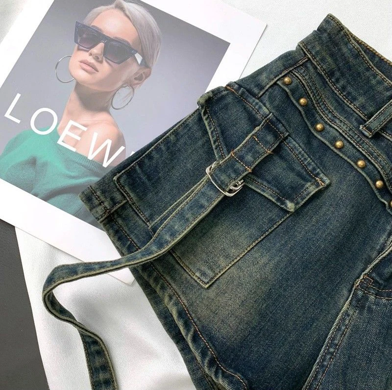 Y2K 2000S Cargo Denim Shorts Women Streetwear Vintage High Waist Shorts Jeans Summer Harajuku Korean Sexy Hot Short Pants New